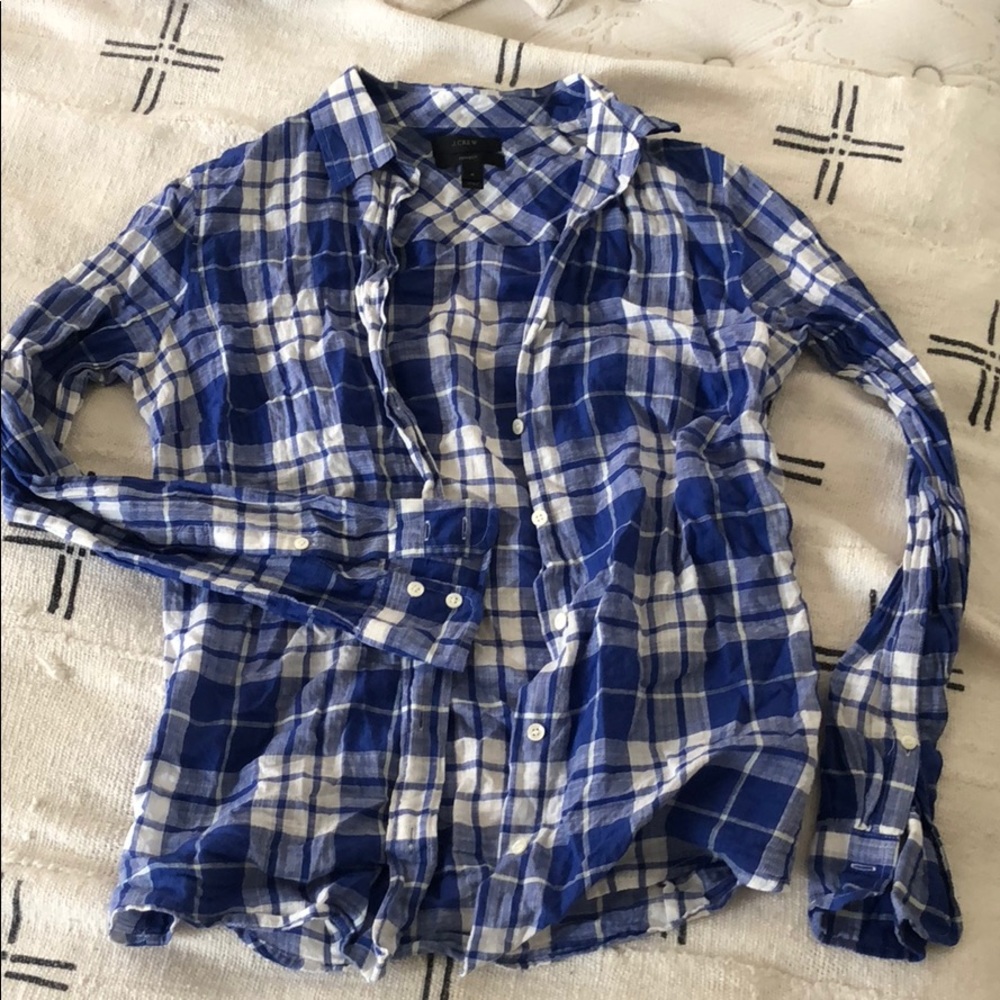 Jcrew button down linen. Size 4